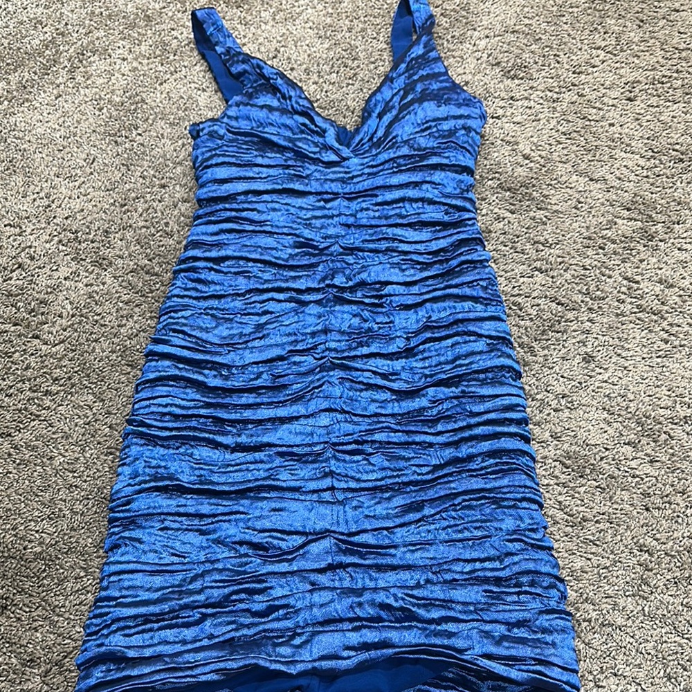 Nicole Miller Blue Textured Dress 4 2